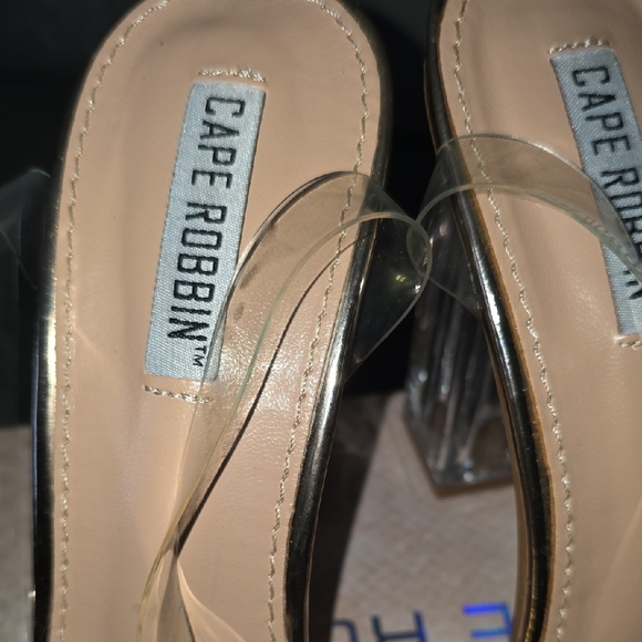 Cape Robbin Gold Heels with Transparent Strap - Picture 2 of 5